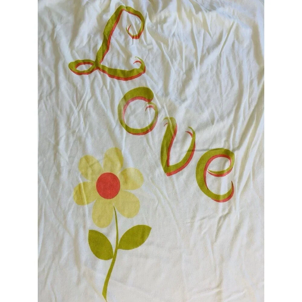 Vintage 70s JC Penney Gaymode Nightgown Size S Love Hippie Yellow Nightshirt